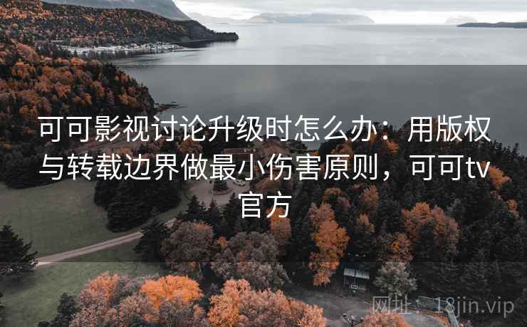可可影视讨论升级时怎么办：用版权与转载边界做最小伤害原则，可可tv官方