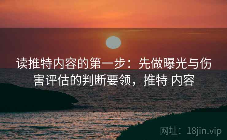 读推特内容的第一步:先做曝光与伤害评估的判断要领,推特 内容 读推特内容的第一步:先做曝光与伤害评估的判断要领,推特 内容