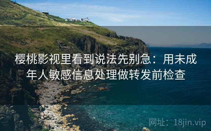 樱桃影视里看到说法先别急：用未成年人敏感信息处理做转发前检查