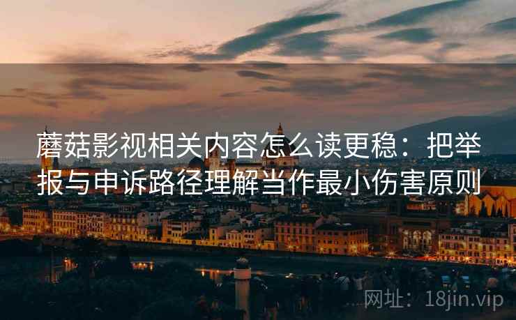 蘑菇影视相关内容怎么读更稳：把举报与申诉路径理解当作最小伤害原则